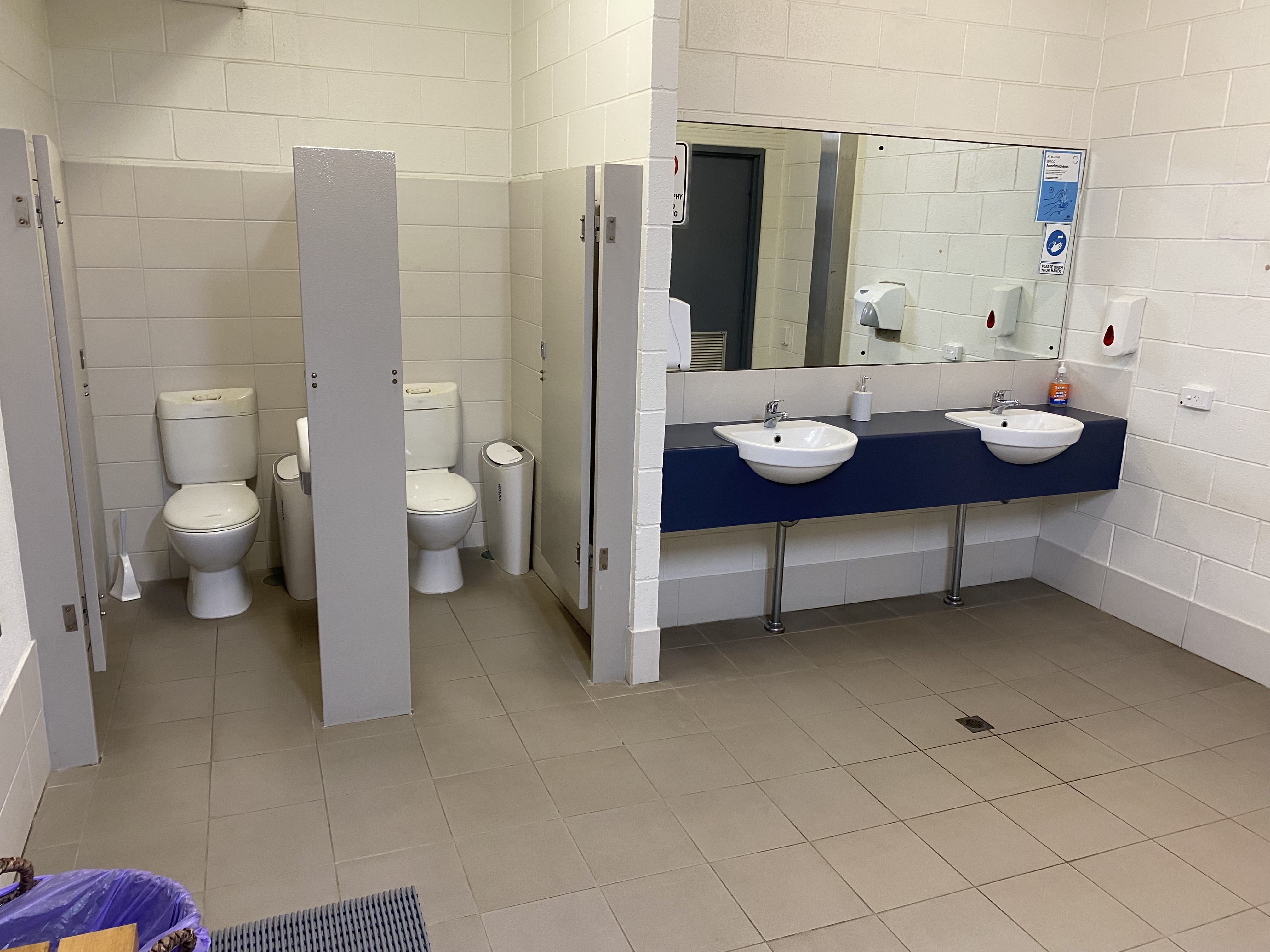 Cleaned commercial bathroom