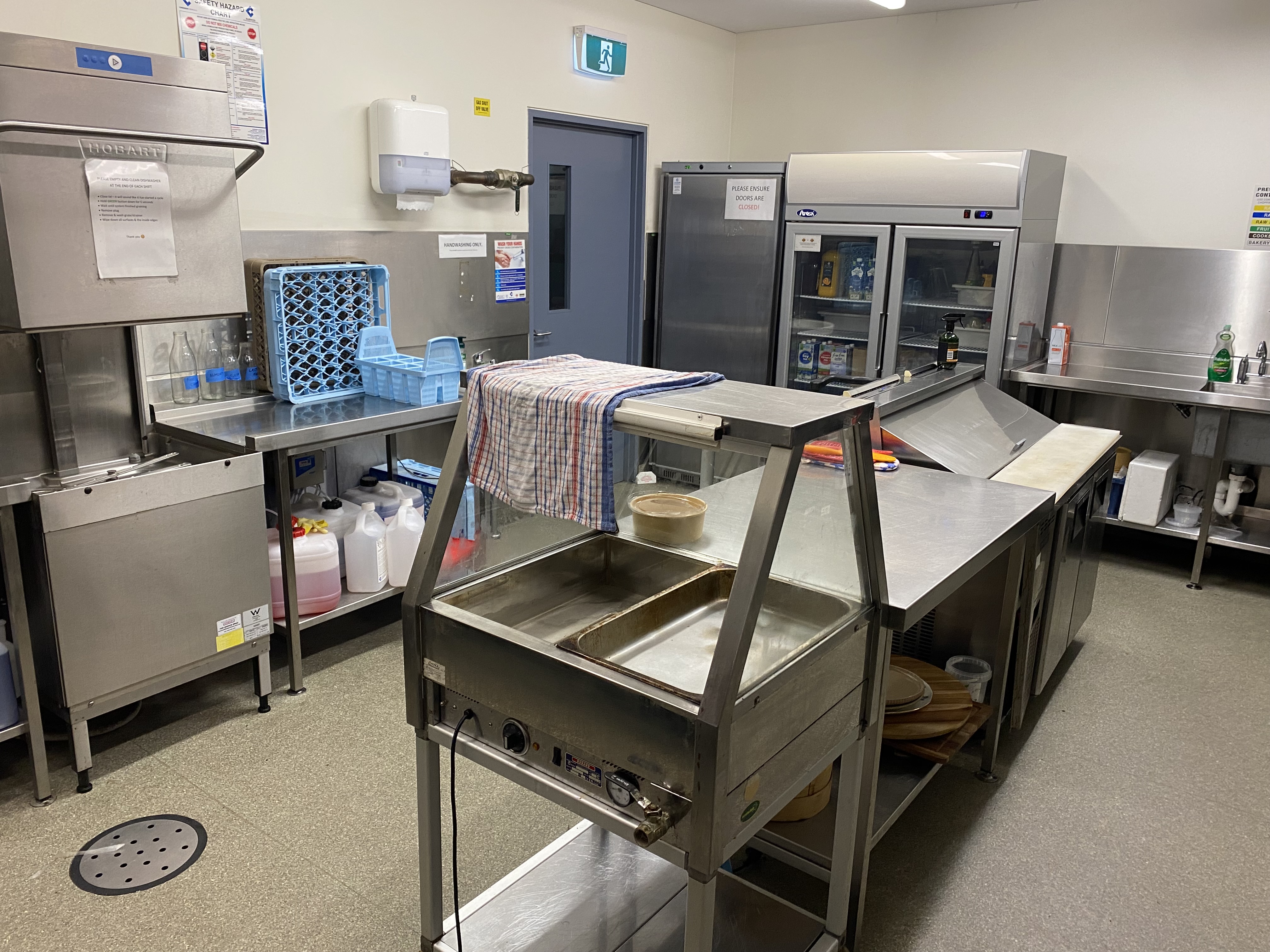 Cleaned commercial kitchen area