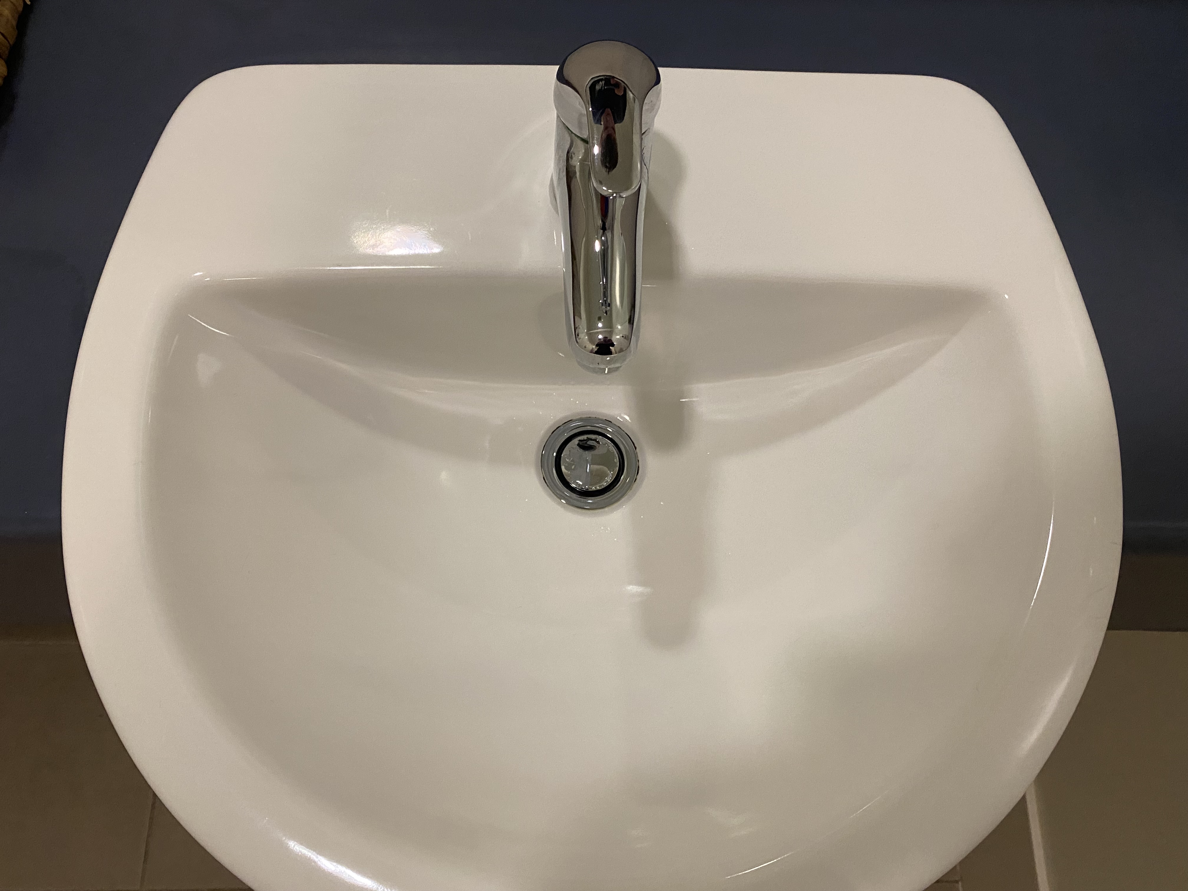 Cleaned bathroom sink
